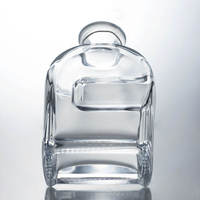 Bouteille à spiritueux en verre dépoli transparent de haute qualité, forme fiole encastrée, 70 cl, fond lourd, pour emballage de whisky avec bouchon