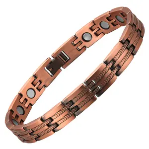 Biomagnetische Sieraden Vintage Massief Koperen Magnetische Bio Armband Polsband Voor Vrouwelijke