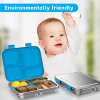 Aohea Portable Edelstahl Isolierte versiegelte Brotdose Auslaufs ichere Lunch Bento Box 4-fach Bento Box für Kinder