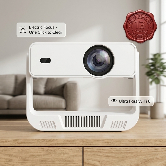 2026 BYINTEK Smart Projector WiFi6 Android 14 Electric Focus Native 720P 220 ANSI Auto Keystone Mini Beamer 13 Years Factory OEM