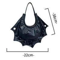 Agenda 2025 Nouveau Produit Sac Tendance 2024 Street Wear Large Oil Leather Sequin Mesh Fabric Bat Purse Tote Bag Personalized