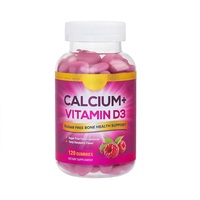 Complément alimentaire de santé en bonbons gélifiés sans sucre pour adultes, enrichi en calcium et vitamine D3, de qualité alimentaire, marque distributeur