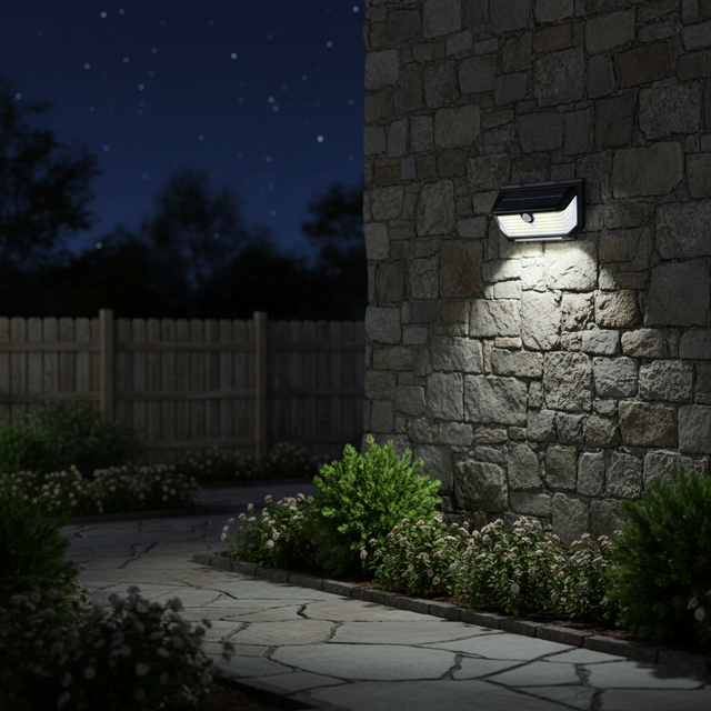 Outdoor Solar Motion Sensor Light IP65 Waterproof Wall Lamp Human Body Induction Security Light for Garden Villa Yard