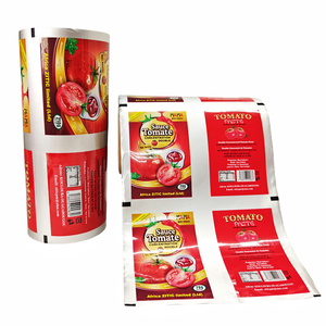 Film d'emballage plastique imprimé de qualité pour pâte de tomate, rouleau de film plastique en aluminium pour tomates sautées - Product Image 4