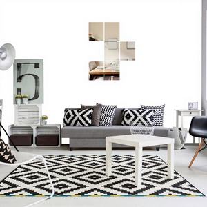 Miroir auto-adhésif en acrylique sans cadre, flexible, de style bohème moderne, de haute qualité, 20x20 cm / Personnalisable, vente en gros - Product Image 1