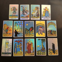 Impresión de Cartas del Tarot con Láser Brillante Personalizadas, Mazo de 78 Cartas del Tarot Holográficas con Libro de Instrucciones, Diseño Original, Juego de Oráculo Espiritual
