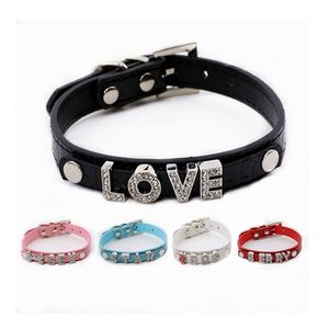 <span class=keywords><strong>Collar</strong></span> para Perro Qbellpet Bling DIY con Letras del Alfabeto Deslizables, Nombre de Mascota con Pedrería, Material de Nailon y Decoración de Cinta - Product Image 3