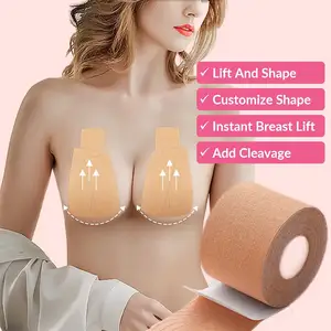 Bande adhésive pour rehaussement de poitrine, élastique en coton imperméable, couverture pour mamelon, de soutien-gorge, OEM, nouveau, - Product Image 1