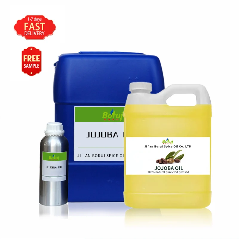 Vente en gros d'huile de Jojoba dorée biologique, huile hydratante polyvalente pour les cheveux du visage et le corps