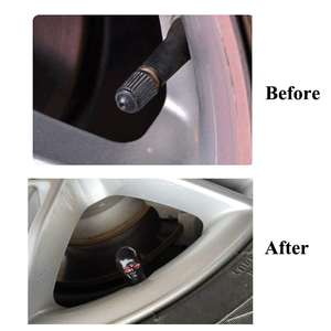 Bouchons de valve de pneus de camion, moto, vélo, voiture, style crâne noir, antirouille, avec noyau en cuivre - Product Image 6