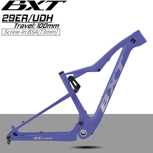 Cadre de suspension intégral en carbone BXT XC-107, léger, débattement de 100 mm, VTT Boost 148x12 mm BSA 29 pouces, Cross-Country, fabrication OEM/ODM - Product Image 1