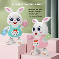 Jouet éducatif en plastique personnalisé en forme de lapin dansant avec des yeux et des oreilles mobiles, pour bébés de 2 à 4 ans, cadeau idéal