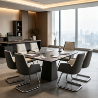 Chaise de direction ergonomique confortable à hauteur réglable en cuir PU pivotante, idéale pour le bureau à domicile et les bureaux professionnels
