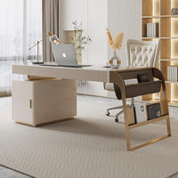 Bureau de direction moderne en marbre de luxe pour ordinateur, ensemble de bureau à domicile
