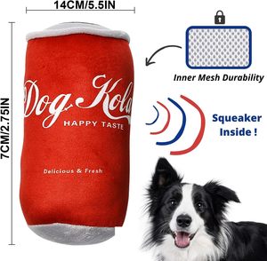 Jouets en peluche pour chiens, design personnalisé de canette de soda, nouveaux jouets couineurs pour animaux de compagnie - Product Image 2