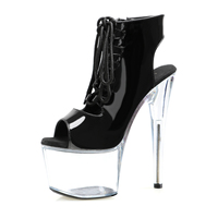 Bout ouvert 17cm danseuse exotique Sexy fétiche chaussures discothèque bande pôle danse plate-forme passerelle danseuse exotique mode bottines fille