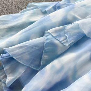 LY19 ANSZKTN ANSZKTN coreano <span class=keywords><strong>Chic</strong></span> colore blu cravatta con stampa volant con spalline sottili abito Sexy da donna <span class=keywords><strong>abbigliamento</strong></span> donna 3 - Product Image 5