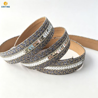 Bahan Atas Sandal Kulit PU Ramah Lingkungan 30MM Custom Fancy Bling Mewah Berhias Payet dan Rhinestone