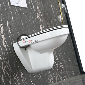 Inodoro suspendido de cerámica redondo sin borde, modelo 2025, superventas, para montaje en pared - Product Image 2
