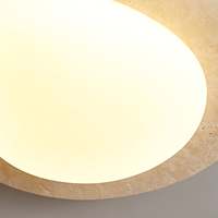 Plafonnier LED nordique Wabi-sabi, style crème, décoration de chambre à coucher, salon, pierre de travertin jaune, plastique, plafonnier Aurora Stone