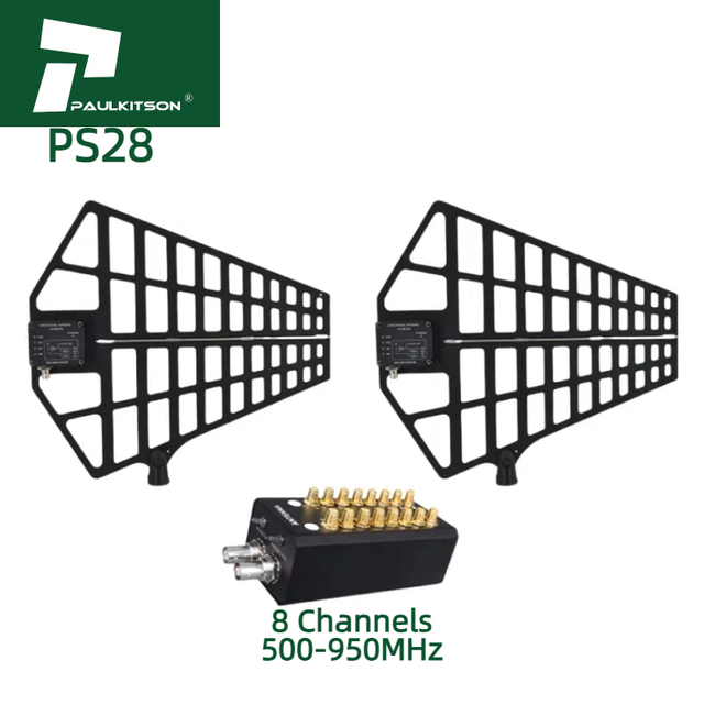 Paulkitson PS28 Active Antenna Distribution System 8-Channel SMA Signal Amplifier 500-950MHz RF Microphone Accessory