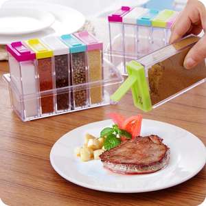 Juego de Frascos para Especias, Almacenamiento de Condimentos, Recipientes Cuadrados Transparentes para <span class=keywords><strong>Sal</strong></span>, Azúcar, Pimienta, Especias, con Bandeja y Soporte - Product Image 3