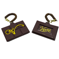 Dompet Kartu Kulit PU Cetak Kustom Kantong Kartu Kulit Kustom dengan Kancing Tekan
