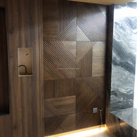 Panel de Madera Tallado en 3D al por Mayor, Revestimiento de Madera Sólida Tejida Resistente a la Humedad para Paneles Decorativos de Paredes Interiores