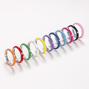 Rainbow Color Enamel Design Ring Minimal Style Finger Ring for Women - Product Image 3