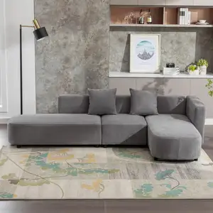 Современный стиль L-образный секционный диван для гостиной Асимметричный диван с шезлонгом