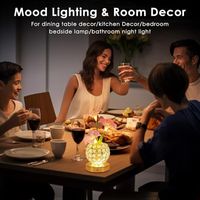 Lampe de chevet sans fil rechargeable en forme de fleur de gloire du matin artificielle, 3 couleurs, en cristal, pour cadeaux d'anniversaire et décoration