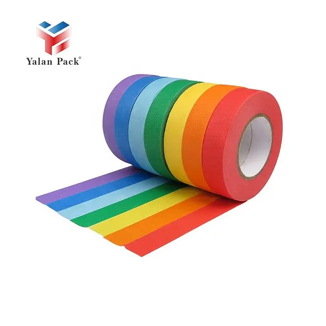 제조 업체 도매 고온 자체 접착 컬러 사용자 정의 마스킹 종이 테이프