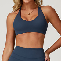 Soutien-gorge de yoga pour femme, brossé, à dos croisé, style athlétique, pour la course, la gym et l'entraînement, style haut extérieur, 8863