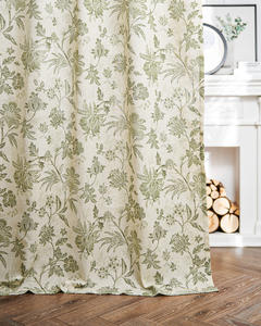 Rideaux en lin floraux personnalisés JINCHAN Zéro Émission, draperies de style campagne française avec doublure blanche pour projets hôteliers - Product Image 4