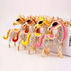 2026 Souvenirs Cute Rhinestone Embellished Colorful Little Horse Keychain Zinc Alloy Animal Accessory Bags and Keychains Model - Product Image 1