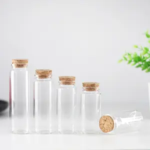 hot selling 30ml mini transparent glass bottle with wooden cork for wedding gift information bottle Halloween decoration