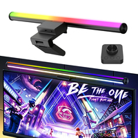 Barre lumineuse LED moderne en aluminium pour écran d'ordinateur, rétroéclairage RGBIC, lampe d'écran à intensité variable avec télécommande sans fil pour bureau et maison