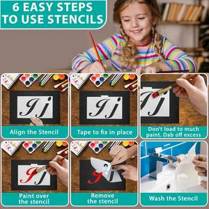 124 numéros de l'alphabet Mandala pochoirs petit grand majuscule 2 et 4 pouces Arts artisanat lettres <span class=keywords><strong>pochoir</strong></span> modèle réutilisable - Product Image 5