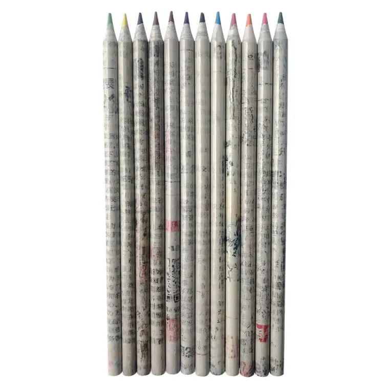 Set of 6/12pcs Newspaper Color Pencils in Paper Box,Perfect for Adult and Kids Coloring Color Pencil