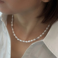Colliers ras-de-cou de luxe en argent sterling 925 perlé avec perles de culture d'eau douce naturelles pour femmes - Vente en gros