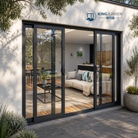 Sistema de Puerta Corredera de Aluminio Moderno Personalizado AS2047, Puerta de Patio y Jardín con Doble Acristalamiento y Aislamiento Térmico, Resistente a Impactos de Huracanes