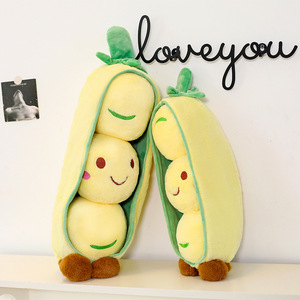Pea Pod Plush <b>Toy</b> With Three Peas <b>Soft</b> <b>Stuffed</b> Doll For Children Birthday Gift 5 To 7 Years Unisex - Product Image 3