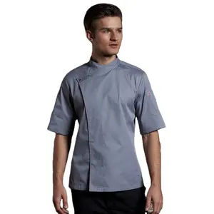 Ultima cassa <span class=keywords><strong>divisa</strong></span> da cuoco bar a manica corta <span class=keywords><strong>per</strong></span> il personale del ristorante estivo uniformi da <span class=keywords><strong>cucina</strong></span> cappotti - Product Image 1