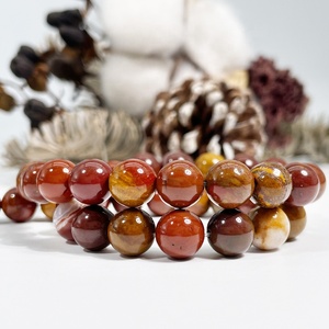 Cuentas Sueltas de Ágata Roja Natural de Estado de Guerra para la Fabricación de Joyas, Jaspe Orbicular, Pulseras DIY, Collar con Cuentas - Product Image 2