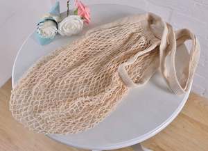 Convenient Eco-Friendly Long-Handle Portable Washable Reusable Net String Organizer Striped Grocery Shopping Tote <b>Bag</b> - Product Image 6