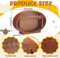 Ornement de bureau en bois de haute qualité au design moderne en forme de ballon de rugby, écologique, tirelire pour enfants, boîte à économies