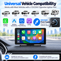 Écran de voiture portable 7 pouces, CarPlay et Android Auto sans fil, écran tactile 2.5D, écran intelligent pour la conduite, pour véhicule, OEM ODM