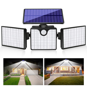 <span class=keywords><strong>Applique</strong></span> murale solaire de cour à 3 têtes, étanche, 266 LED, lumière élevée, pour garage, jardin et patio. - Product Image 4