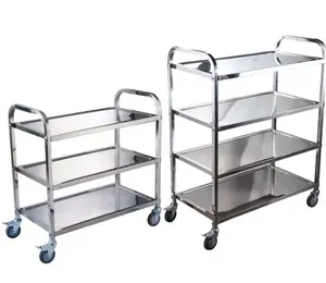 Hotel Restaurant Equipment Mobile Delivery Dining Commercial Kitchen Stainless Steel Detachable Trolley