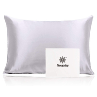 Capa de travesseiro de cetim de 20x30 polegadas, escondida, zíper personalizada, capa de travesseiro de seda com logotipo